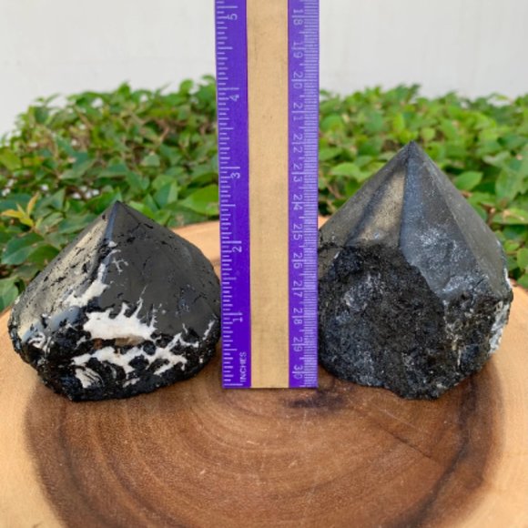 Black Tourmaline Polished Point, Crystal Grid Point, Boho Decor, Grounding Stone - Picture 5 of 6